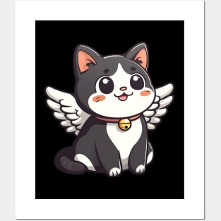 Kawaii Cat Angel Posters and Art